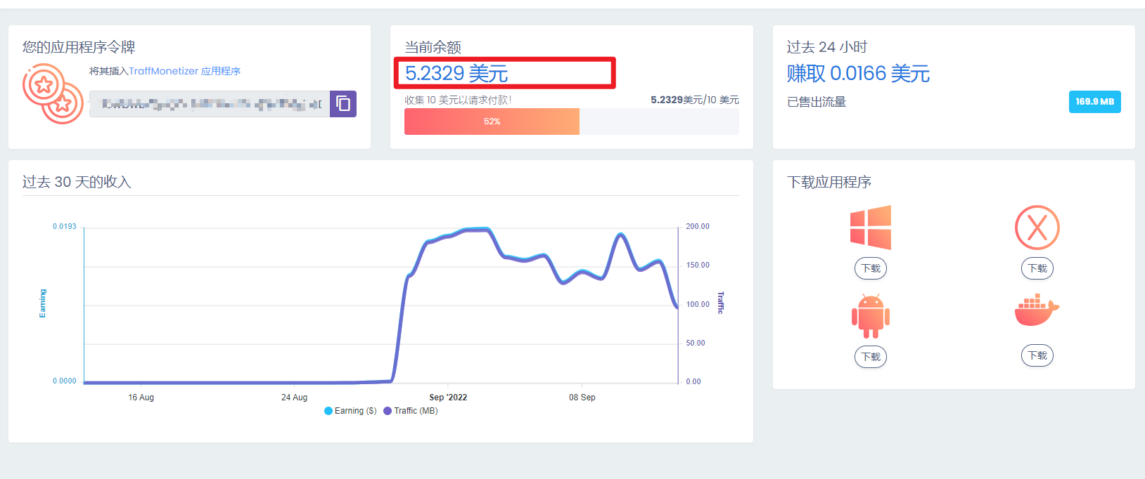 服务器闲置带宽变现——traffmonetizer-根博客 - 专注于网络资源分享与学习的博客网,努力打造全国最优质的免费网络资源分享平台。